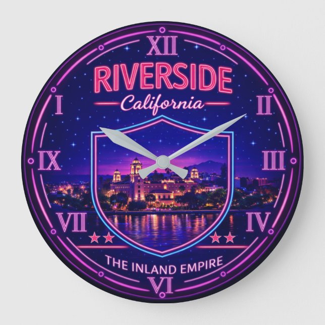 Relógio Grande Riverside California Skyline  (Frente)