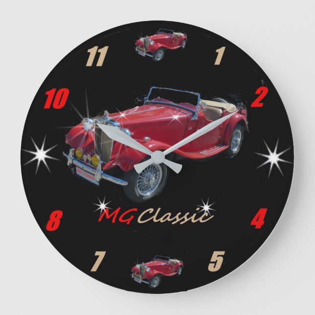 Relógio Grande Roadster clássico Wallclock de MG (Frente)