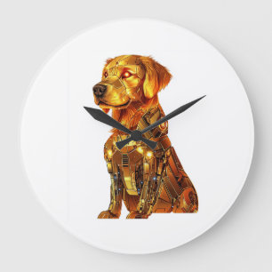 Relógio Grande Robô Retriever � Cão Mecha Futurista