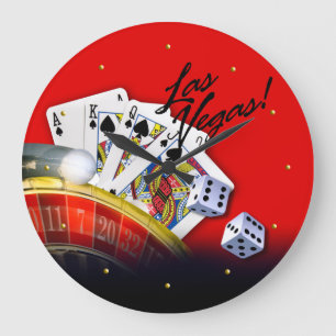 Relógio Grande Roda, cartões e dados de roleta de Las Vegas