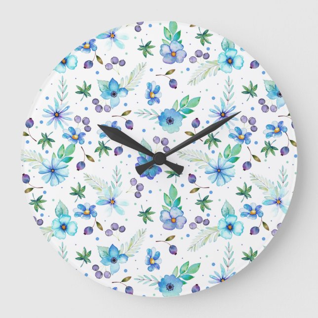 Relógio Grande Rosa azul (Frente)