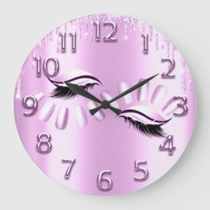 Relógio Grande Rosa cor-de-rosa Árabe Números de Glitter Pisca Un