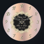 Relógio Grande Rosa de Ouros de Quadrinhos, 150 anos de casamento<br><div class="desc">Relógio de aniversário de casamento de diamantes de ouro.</div>