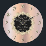 Relógio Grande Rosa de Ouros de Quadrinhos, 150 anos de casamento<br><div class="desc">Relógio de aniversário de casamento de diamantes de ouro.</div>