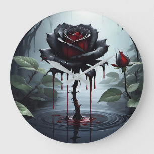 Relógio Grande Rosa de preto estranho
