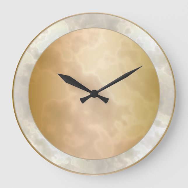 Relógio Grande Rosa Dourado Marbled (Frente)
