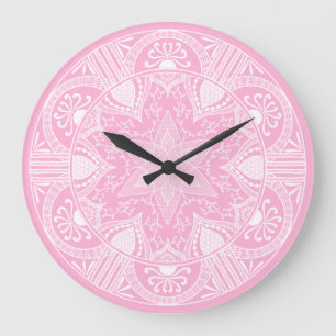 Relógio Grande Rosa Mandala