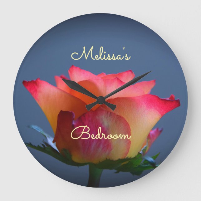 Relógio Grande Rosa Personalizável Wall Clock (Frente)