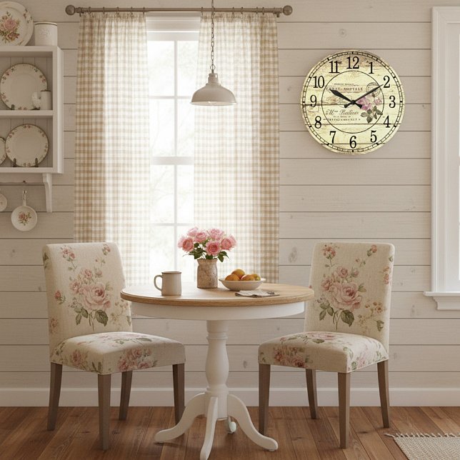 Relógio Grande Rosa vintage (Criador carregado)