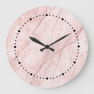 Relógio Grande Rose Marble Orgânico Blush Rosa Empolvilhado