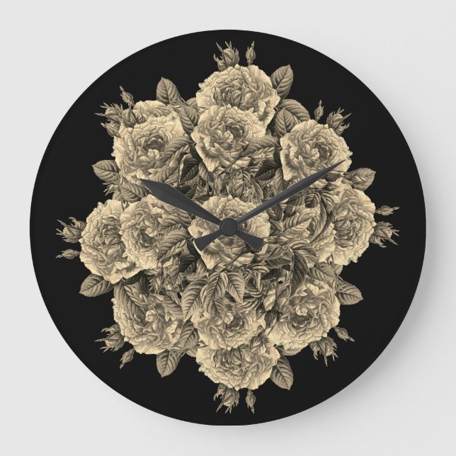 Relógio Grande Rose Roses Rosen bouquet – Rosenbouquet (Frente)