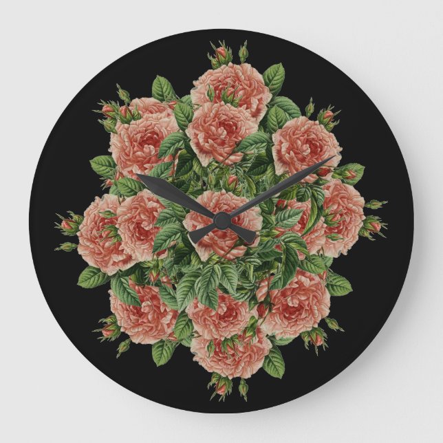 Relógio Grande Rose Roses Rosen bouquet – Rosenbouquet (Frente)