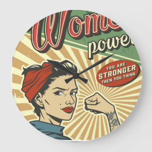 Relógio Grande Rosie Riveter, Design de Retro de Energia para Mul
