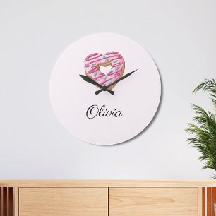 Relógio Grande Rosquinha Doce Garota Sprinkles