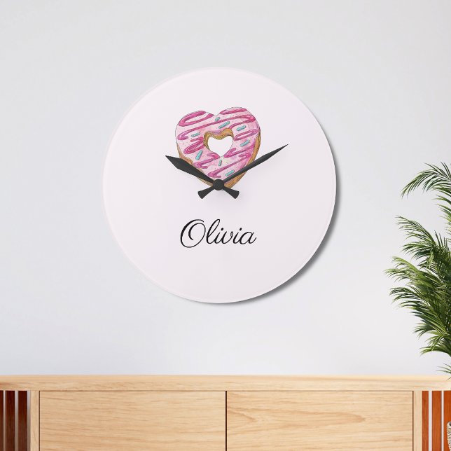 Relógio Grande Rosquinha Doce Garota Sprinkles (Criador carregado)