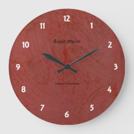 Relógio Grande Rosso Stucco Faux Finaliza o Wallclock Round