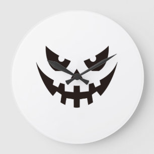 Relógio Grande Rosto de Abóbora de Halloween