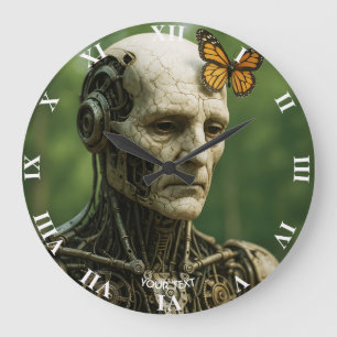 Relógio Grande Rosto de Borboleta Surrealismo Fofo Fantasia