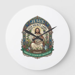 Relógio Grande Rótulo de Pacote de Sementes Jesus Pacote de Semen