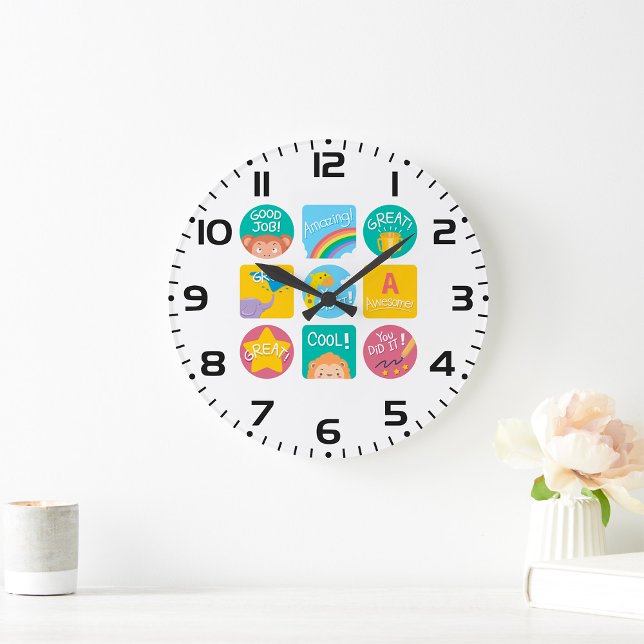 Relógio Grande Rótulos de Sala de Aula Motivacional para Recompen (Criador carregado)