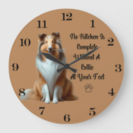 Relógio Grande Rough Collie Clock