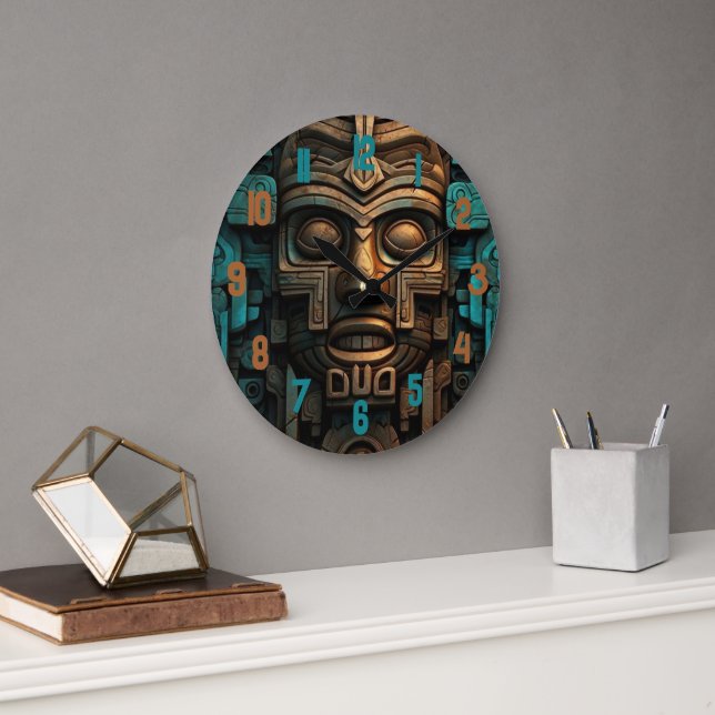 Relógio Grande Round Black Wooden Frame Clock (Escritório)