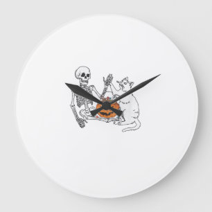 Relógio Grande Roupa de Halloween engraçada de esqueleto amante d