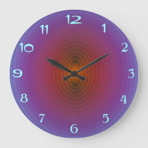 Relógio Grande Roxo brilhante/Aqua> WallClock modelado Fractual