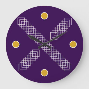 Relógio Grande Roxo Real e Geométrico Art Deco