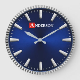 Relógio Grande Royal Blue Minimalist Luxury Blue & Silver