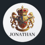 Relógio Grande Royal Crest Gold – Majestic Prestige with Identity<br><div class="desc">Royal Crest Gold evokes the grandeur of classic heraldry paired with the richness of gold, creating an identity that feels regal, ceremonial, and unmistakably elevated. The concept suggests lineage, honor, and authority — the kind of emblem that represents legacy and distinction. Gold adds warmth and brilliance, turning the crest into...</div>