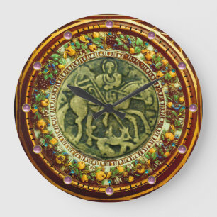 RELÓGIO GRANDE RUA.GEORGE, DRAGON BRONZE MEDALLION FLORAL CROWN