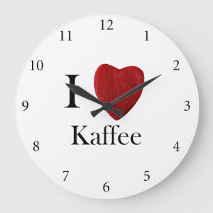 Relógio Grande Runde Wanduhr Ich liebe Kaffee