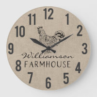 Rushouse Farmhouse Rooster Burlap, Nome Grande