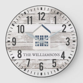 Relógio Grande Russo Chippy Planks Nome Personalizado Família Far