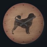 Relógio Grande Russo de Silhueta Canino de Água em Português<br><div class="desc">Relógio de Muro de Portie Lover. A design de madeira é impressa,  não madeira real.</div>