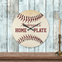 Rustic Baseball Strings Home Plate Personalizado