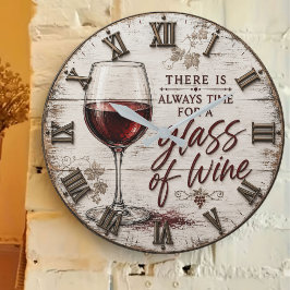 Relógio Grande Rustic Farmhouse Wine Lover Gift