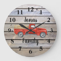 Rustic Red Truck Wood Family Name