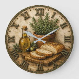 Relógio Grande Rustic Rosemary Bread & Olive Oil Farmhouse