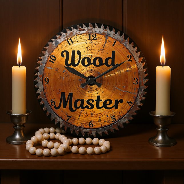 Relógio Grande Rustic Wood Master Saw Blade (Criador carregado)