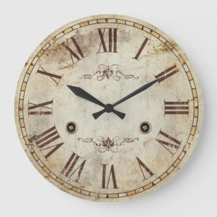 Relógio Grande Rústica de Vintagem Romana Numeral Desorativa Únic