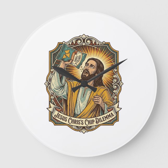 Relógio Grande Saco de Batata Frita Vazio de Jesus Comida de Bêba (Frente)