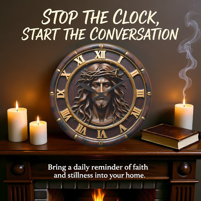 Relógio Grande Sacred Heart Savior Portrait (Criador carregado)