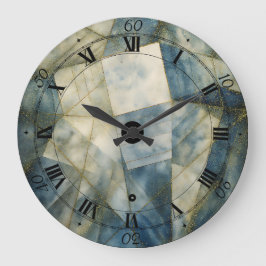 Relógio Grande Sage Olive Green Dourado Geométrico Abstrato natur