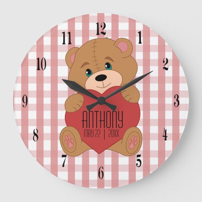 Relógio Grande Sala de bebês personalizados (Frente)