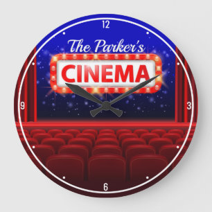 Relógio Grande Sala Personalizada da Família Cinema em Cinema
