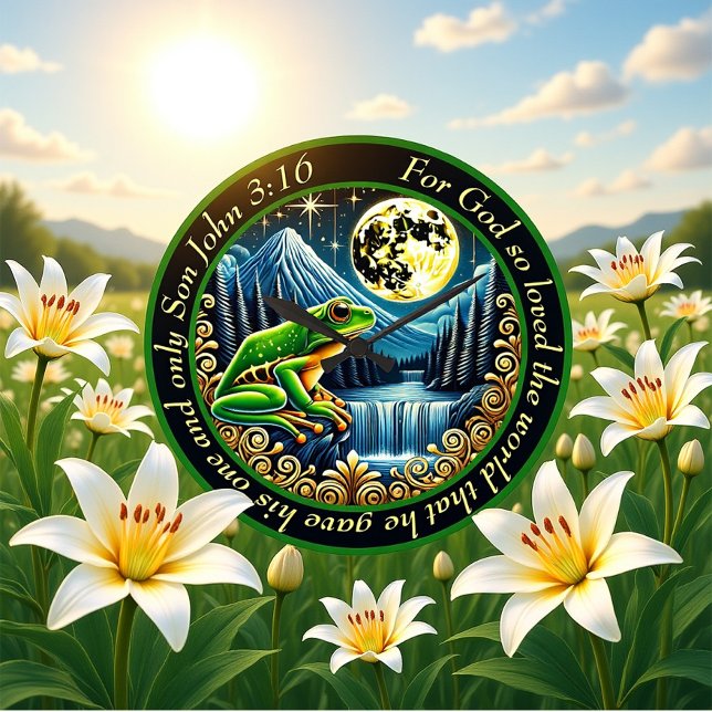 Relógio Grande Saltos De Sapo John 3:16 Em Perfeição Rústica (Criador carregado)