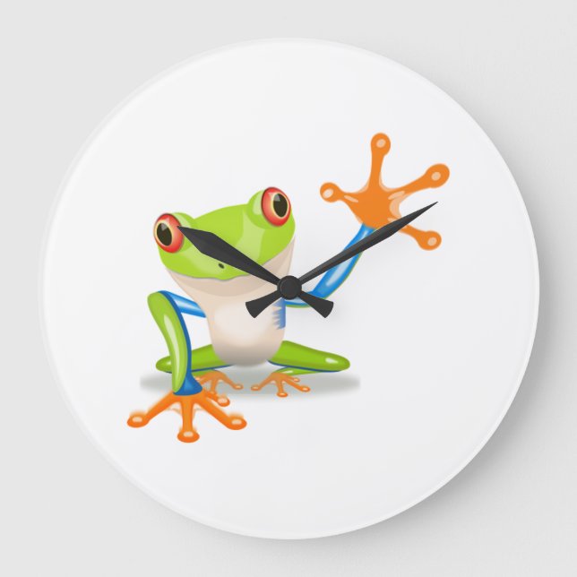 Relógio Grande Sapo azul e verde dos desenhos animados (Frente)