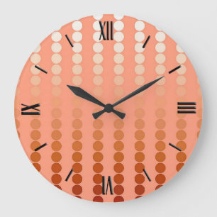 Relógio Grande Satin dots - shades of peach